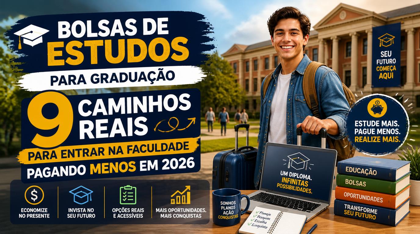 Bolsas de estudos para graduação: 9 caminhos reais para entrar na faculdade pagando menos em 2026 1 Bolsas de estudos para graduação: 9 caminhos reais para entrar na faculdade pagando menos em 2026